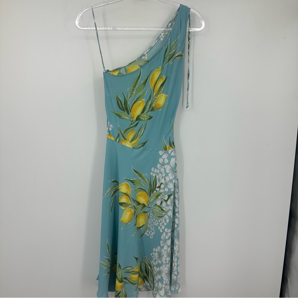 Vtg 2000s Blumarine Silk Dress Light Blue Floral Lemon Print IT 40 | C449 - Picture 6 of 12
